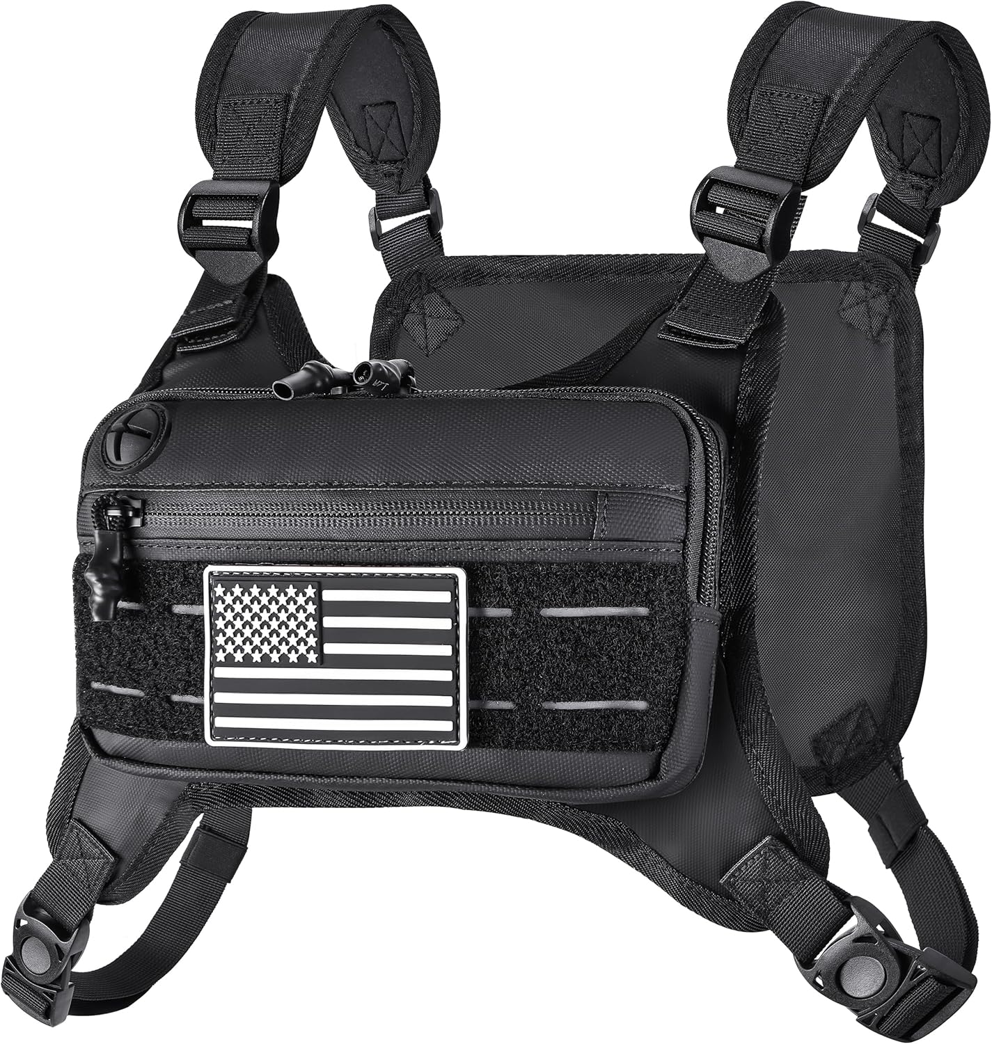 MOZETO Running Vest for Men - Lightweight, Water-Resistant Chest Pack with Reflective Back & Extra Storage