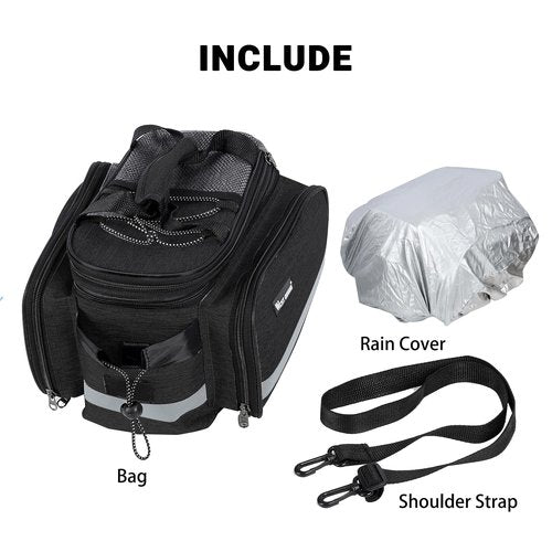 Himiway Bike Rear Rack Storage Bag 10L/25L Pannier Bag Bicycle Commuting Bag Waterproof Saddle Bags for Bicycle Rack Carrier (Black)