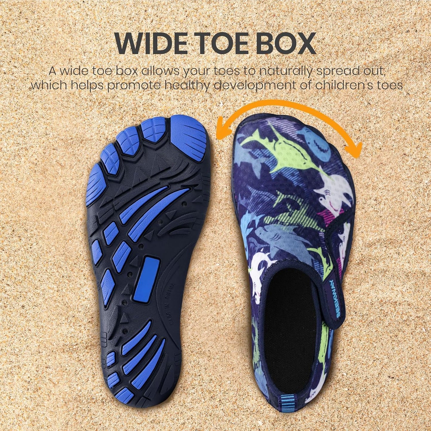SEEKWAY Barefoot Water Shoes for Kids - Quick-Dry, Non-Slip Sand Shoes for Hiking & Swimming | Toddler Sizes