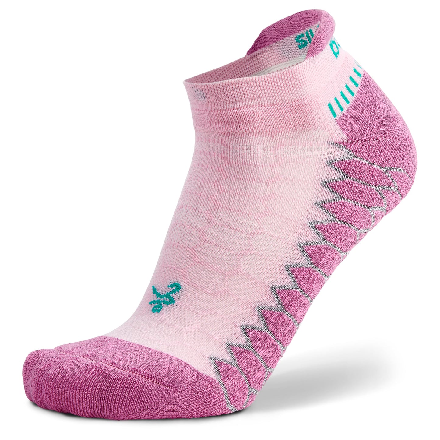 Balega Unisex Adult Silver Compression Fit Performance No Show Athletic Running Socks (1 Pair), Super Pink, Medium