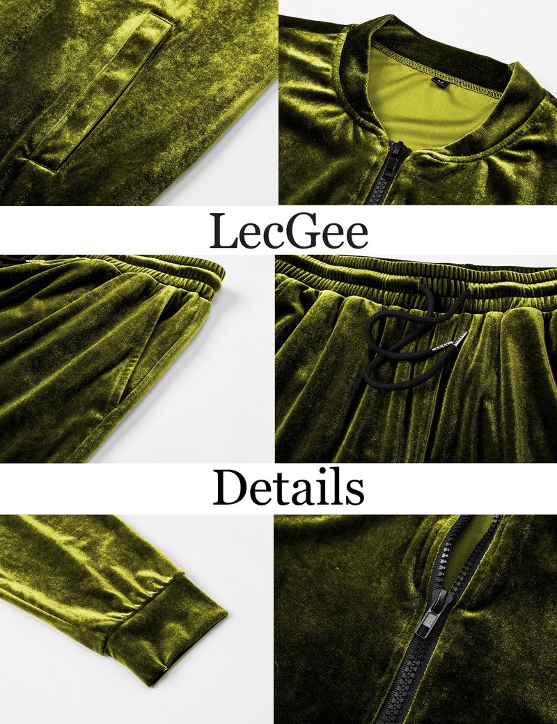 LecGee Men's Solid Sports Pant With Slant Pocket and Baseball Collar Long Sleeve Sweatshirt 2 Piece Outfits(Royal Blue,Large)