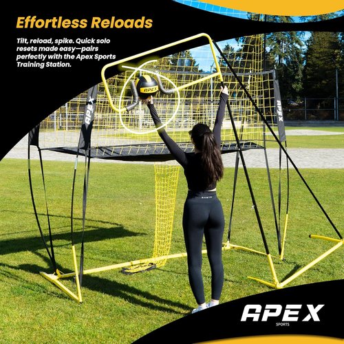Apex Sports Volleyball Spike Trainer - Adjustable Solo Practice Station with Durable 25lb Base | Indoor/Outdoor Training Aid for All Skill Levels