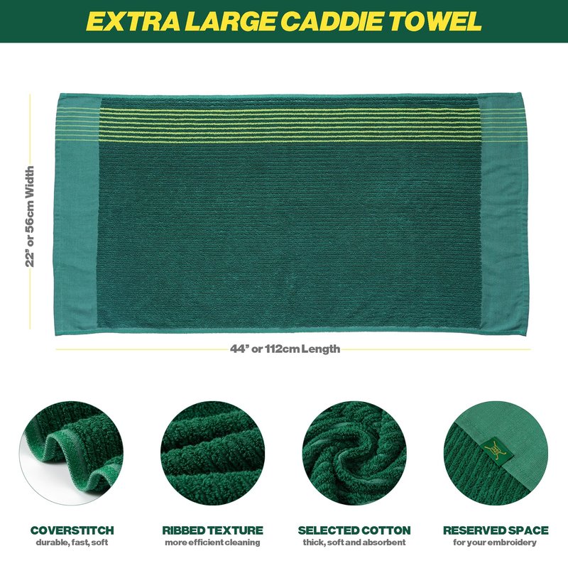 Handy Picks Caddie Golf Towel, Extra Large 44” x 22” Caddy Towel for Tour Professionals, Selected Soft Cotton, Absorbent with Professional Edge Finishing (White, Pack of 1)