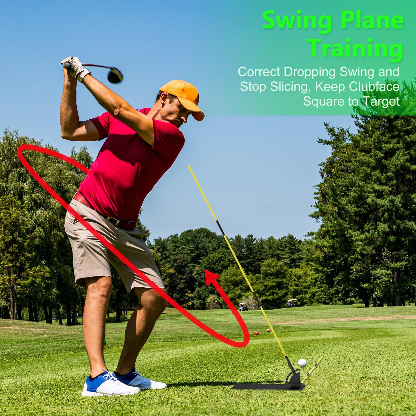 Asyxstar Golf Alignment Sticks - Golf Sticks Alignment Aid Golf Alignment Rods for Aiming, Putting, Full Swing Trainer, Posture Corrector Golf Training aid with Clear Tube Case
