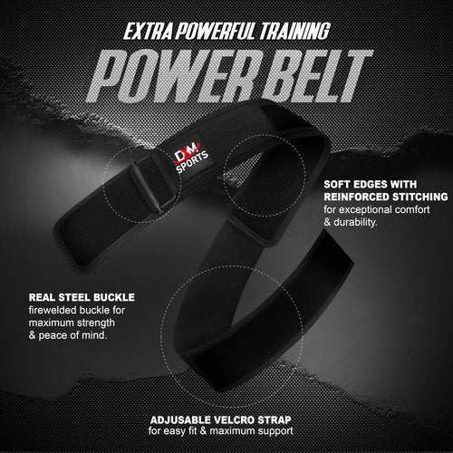 DXM SPORTS Self-Locking Weight Lifting Belt - Men Women Gym Fitness Strength Training, Bodybuilding Powerlifting Weightlifting Workout, Deadlift Squat, Pro Exercise Belt (Black, Medium)
