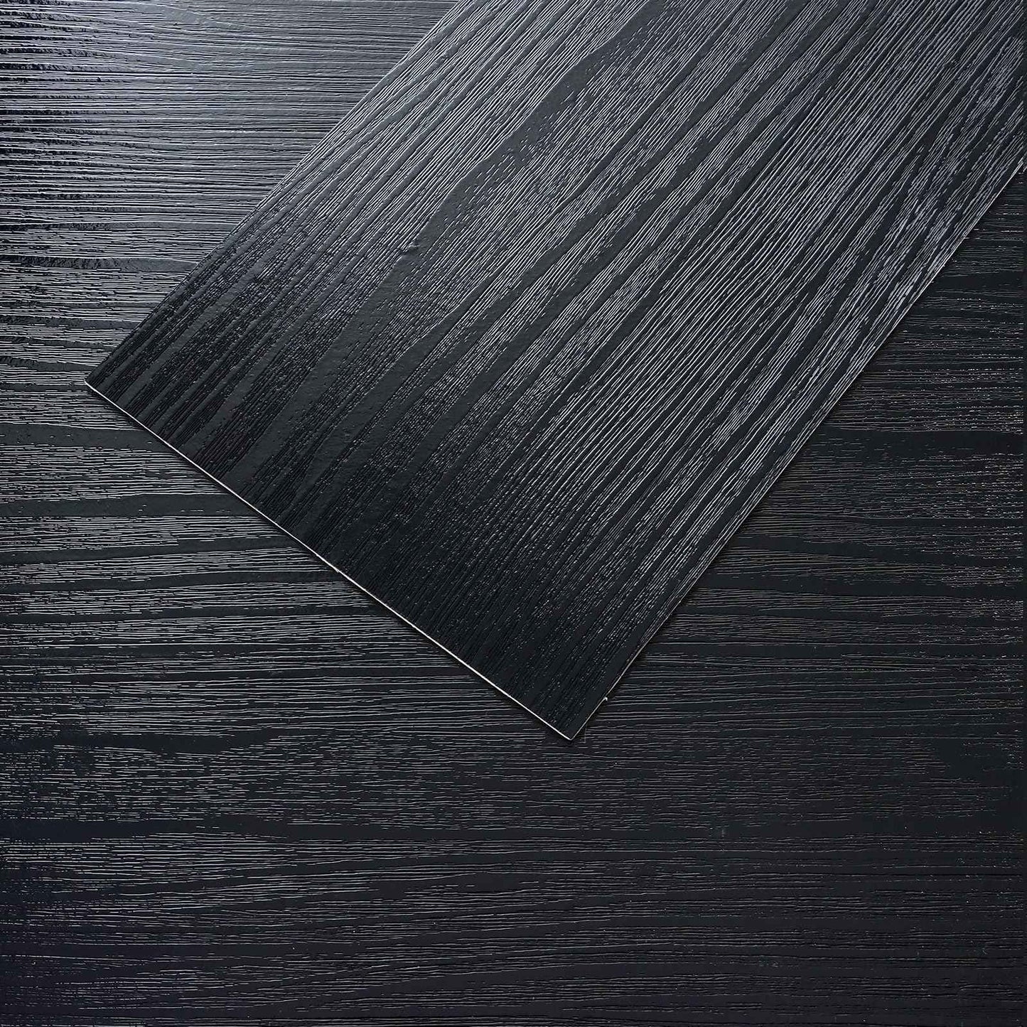 VEELIKE Black Peel and Stick Floor Tile Waterproof Vinyl Plank Flooring with Low Gloss Finish Adhesive Wood Look Flooring 32-Pack 47 Sq. Ft. Sticky Floor Tiles for Bedroom Bathroom Kitchen 6''x36''