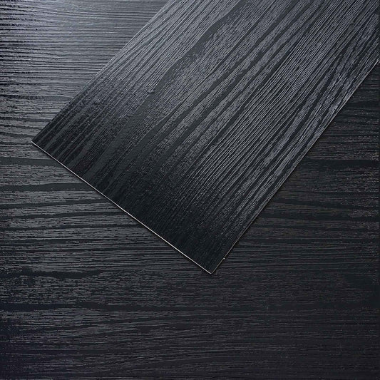 VEELIKE Black Peel and Stick Floor Tile Waterproof Vinyl Plank Flooring with Low Gloss Finish Adhesive Wood Look Flooring 32-Pack 47 Sq. Ft. Sticky Floor Tiles for Bedroom Bathroom Kitchen 6''x36''