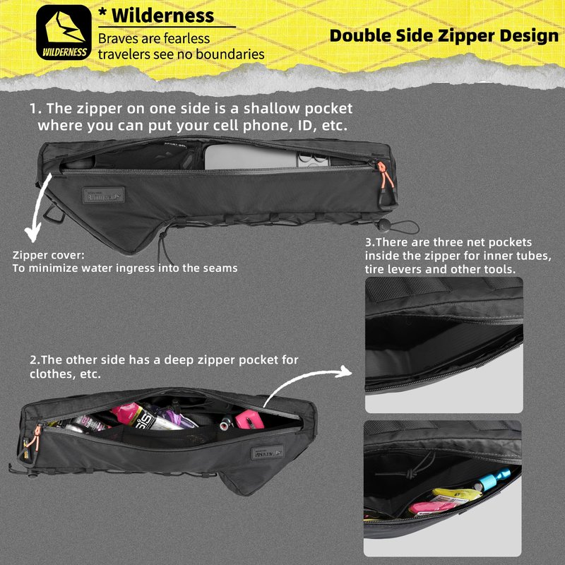 Rhinowalk Bicycle Front Frame Bag Bike Under Top Tube Triangle Waterproof Bag 2.4L Cycling Accessories Nylon Pack Pouch for MTB Road Bike Cycling Commuting and Outdoor Adventures