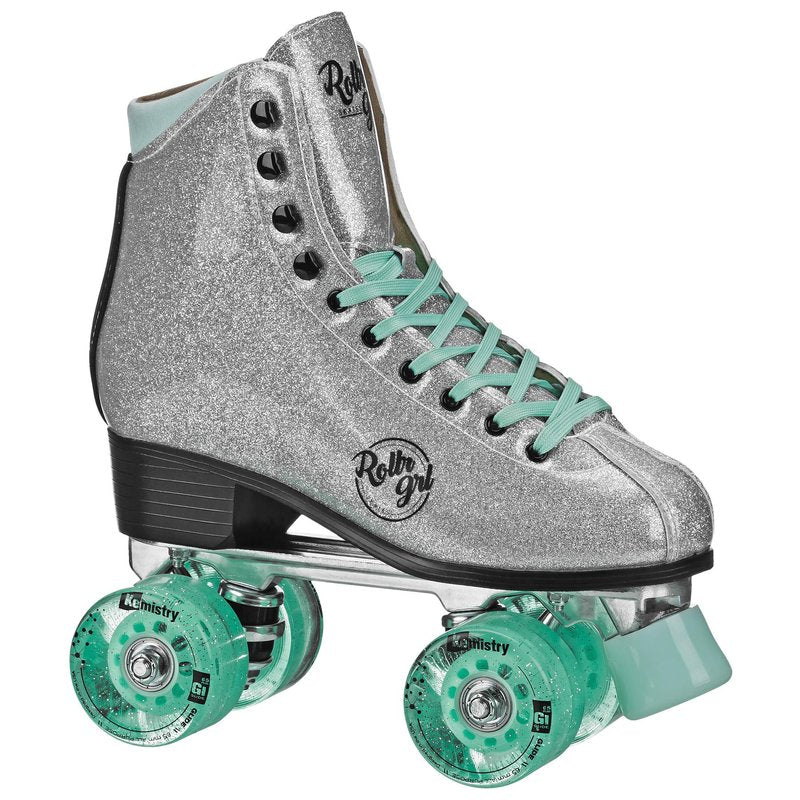 Rollr GRL Astra Glitter Roller Skates - Women's Silver/Black Size 09