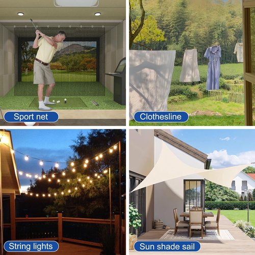 10x10ft Stainless Steel Wire Hanging Kit Net - Easy Installation, Durable Cable System for Sports Net Kit - Suitable for Golf, Baseball, Hockey, Soccer, Indoor & Outdoor Use