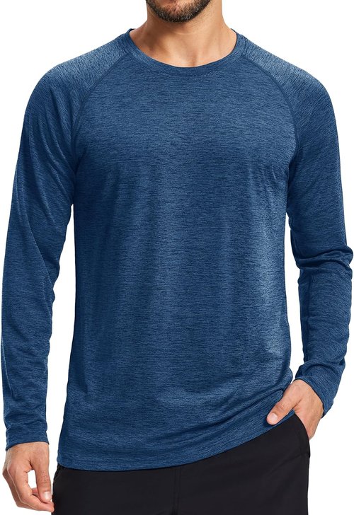 MAGCOMSEN Men's Long Sleeve Athletic Shirt - UPF 50+ Sun Protection for Fishing & Hiking | Dry Fit