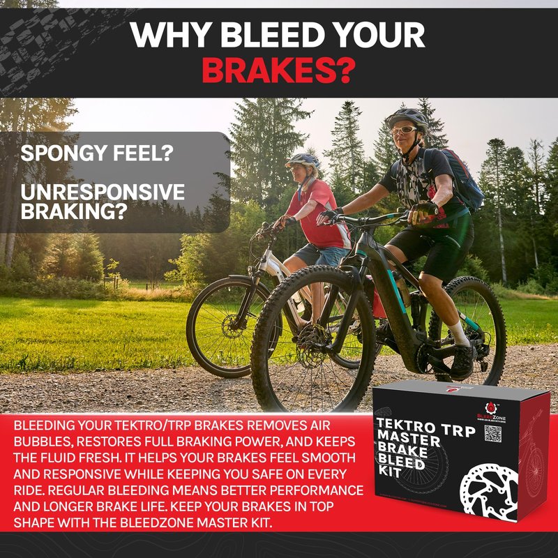 BleedZone Master Tektro TRP Brake Bleed Kit with 120ml Mineral Oil, Hydraulic Bike Brake Bleeder Kit for Tektro & TRP Brakes, Reusable Bleeding Tools, Syringe & Hose MTB Bicycle Hydraulic Maintenance