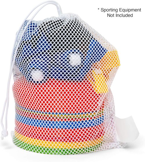 Champion Sports Mesh Equipment Bag - Heavy-Duty Nylon Drawstring Storage Sack for Balls, Swim Gear & Laundry, Multiple Sizes Available