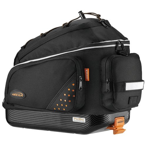 Ibera Bike Bag Commuter 17L - Clip-On Bike Rack Bag with Shoulder Strap - Hard Base, Reflective Trim & Taillight Compatible - Bicycle Bag for Daily Use & Commute - PAKRAK ONLY FOR IBERA RACKS