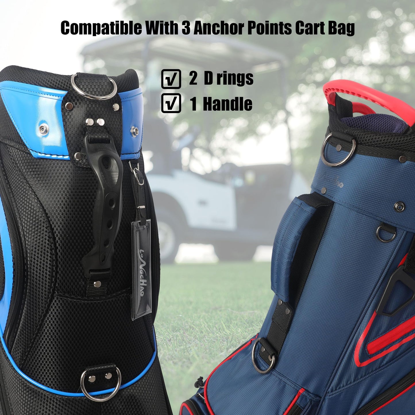 KYTAI Golf Bag Strap, Softer Padding Replacement Backpack Straps, Adjustabl Double Shoulder Straps, Durable Comfortable Golf Carry Bag Strap (Black)