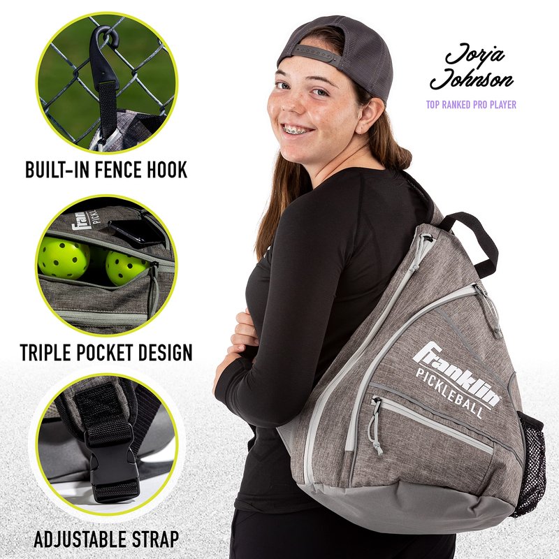 Pickleball-X Elite Performance Sling Bag - Official Bag of the US OPEN (Gray/Gray)