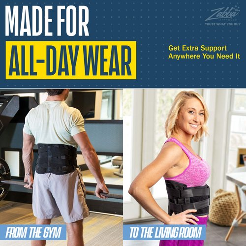 FlexGuard Support Back Brace - Back Support Belts for Men Women, Compression Lower Back Brace for Pain Relief, Strained Muscles, Breathable Lumbar Belts with Functional Pocket for Sciatica