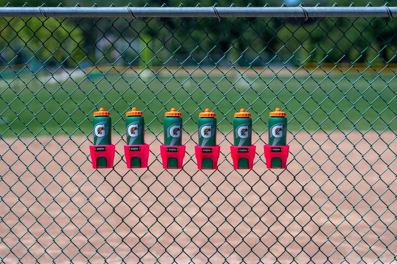 Fence Cup Holder | Drink Holder for Chain Link Fence | Fits Stanley, Yeti & Gatorade | Baseball Dugout, Softball, Pickleball & Tennis | Made in USA | The Fence Buddy (Hot Pink)