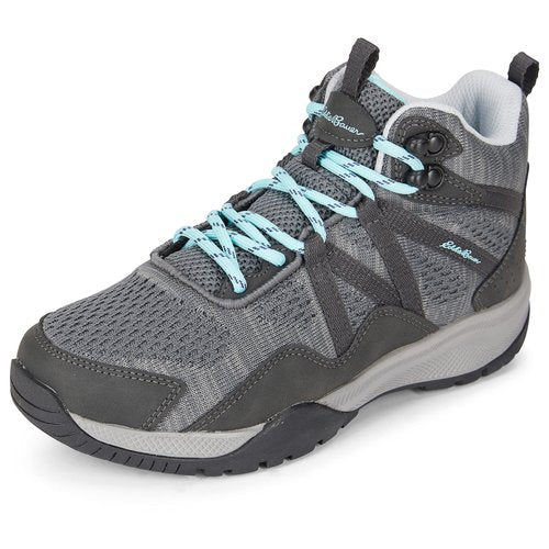 Eddie Bauer Womens Hiking Sneakers Klamath Mid Water Resistant Lightweight All Weather Outdoor, Dark Grey, 7.5 US