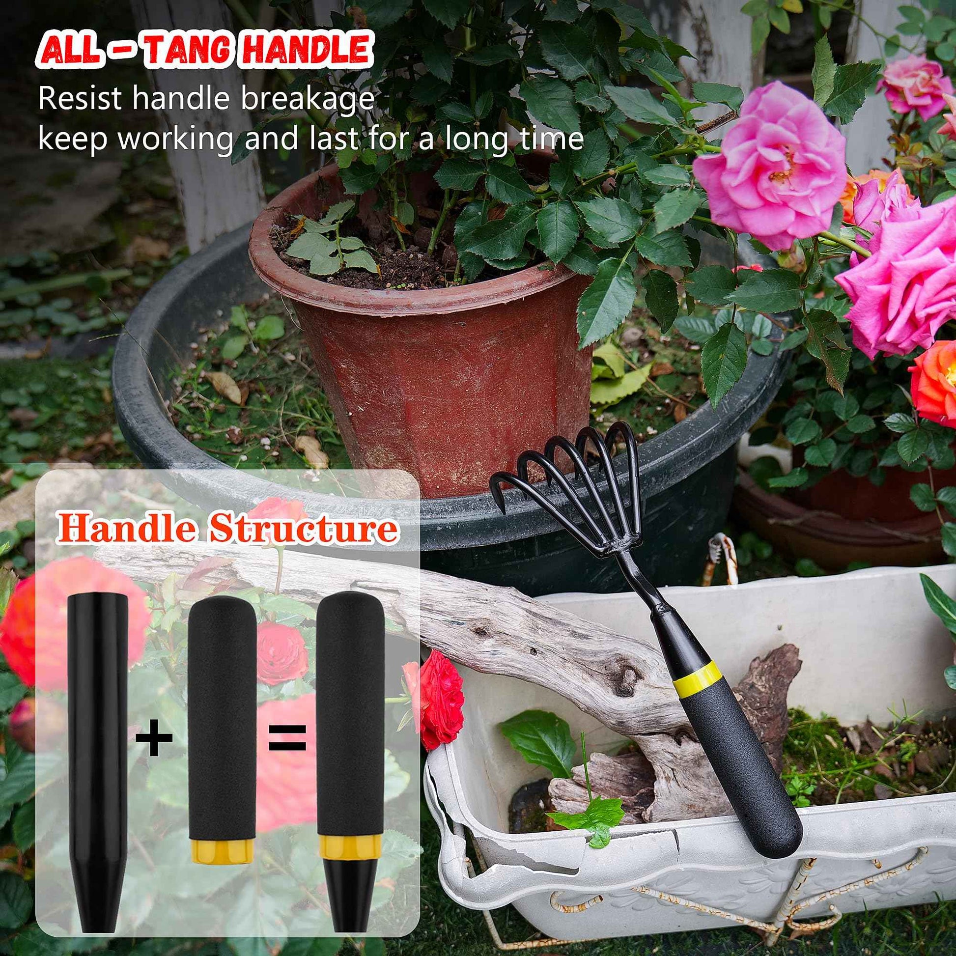 Kemaier Stainless Steel Hand Cultivator - Garden Rake: Great for Heavy - Duty Soil Loosening, Planting and Weed Removal