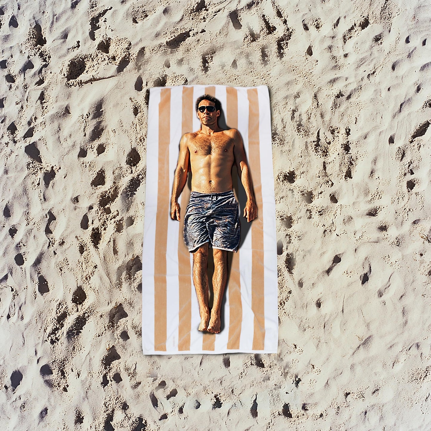 COTTON CRAFT Oversized Beach Towels - 2 Pack XXL 35x84 - The Big Kahuna 7 Foot Extra Large Beach Blanket Towel - Big & Tall - Huge 100% Cotton Velour Plush Soft Luxury Towel - Cabana Stripe Linen