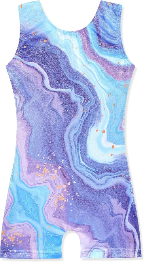 HOZIY Gymnastics Leotards - Sparkle Unicorn & Leopard Biketard for Girls | Comfortable Tumbling Outfit