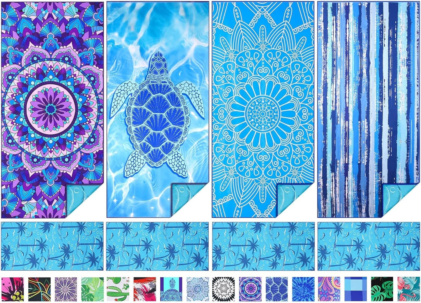 TwoYek Microfiber Beach Towels - Extra Large 71x32, Lightweight & Quick Dry, Sand-Free | Ideal for Travel & Gym