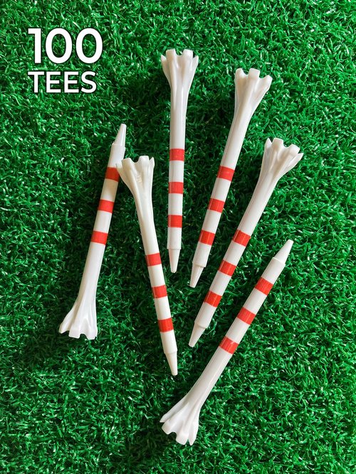 2-3/4" Champ My Hite FLYtee White/Red Stripe Golf Tee, 100 Count
