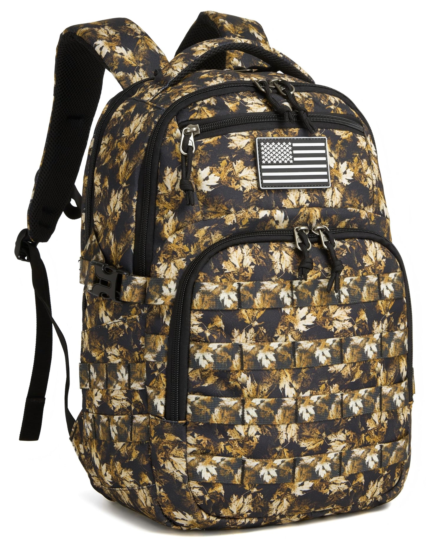 Wotony Military tactical backpack, backpack for men black small tactical assault bag (yellow maple, 18.5 inch)