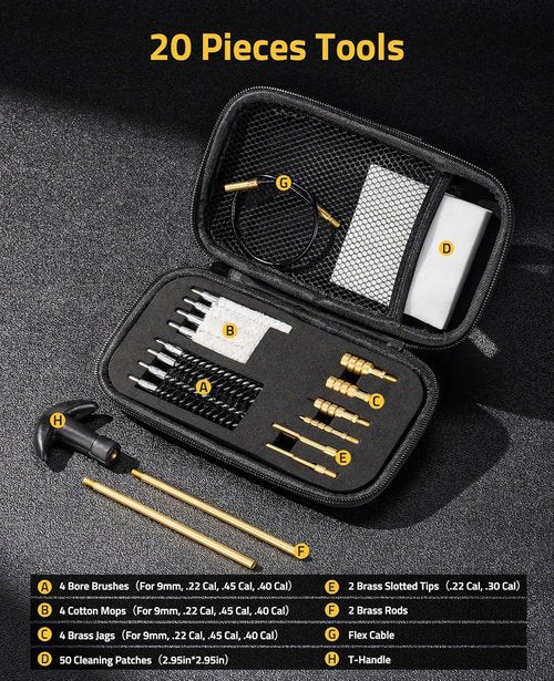 CVLIFE Gun Cleaning Kit - Universal Cleaning Solution for .177, .22, 9mm, .357 & .45 Firearms