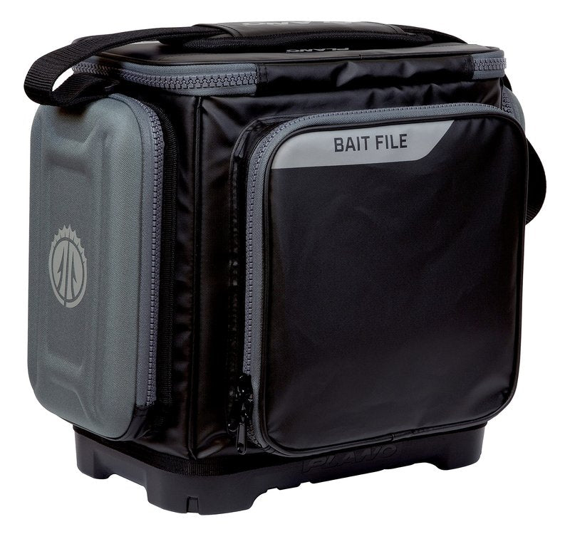 Plano KVD 3600 Signature Series Tackle Bag, Black with Red Stitching, Includes 3 Stowaway Utility Boxes, Customizable Fishing Storage, Water-Resistant TPE Coated Fabric