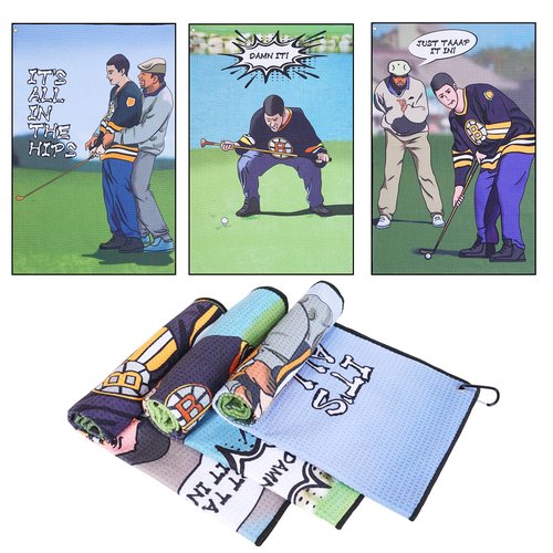 DUNGGLE Golf Towel 3 Pcs Funny Golf Club Clean Set for Golf Bags with Clip, Funny Gifts for Golf Fans