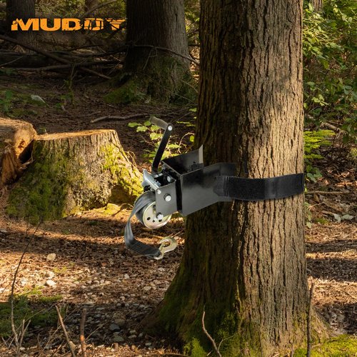 Muddy Hunting Ladderstand Tree Stand Installation Hoist Kit with 25 Foot Heavy Duty Winch Strap, Solid Steel Winch, and Pully System