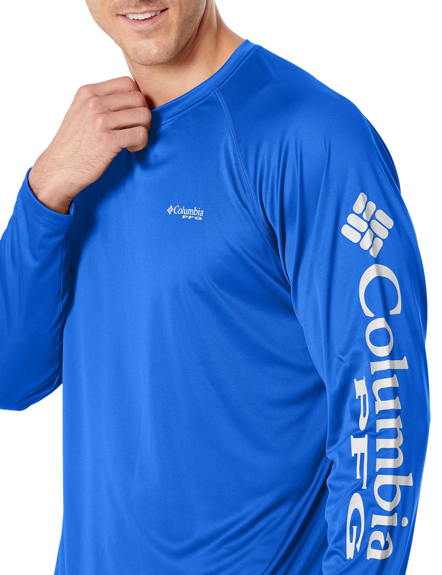 Columbia Men's Terminal Tackle Long Sleeve Shirt, Tanzanite/White Logo, 3X Big