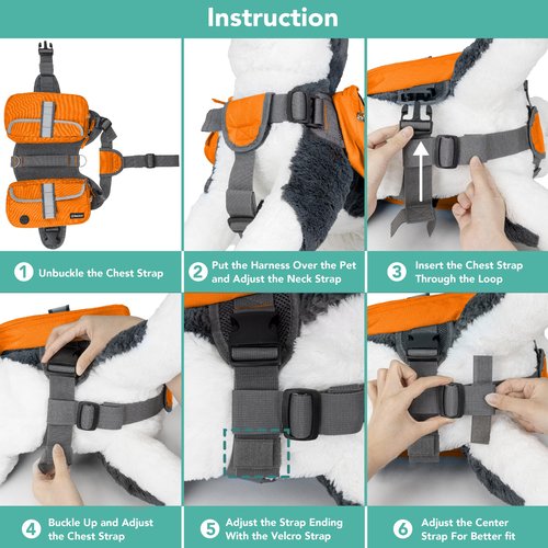 PetAmi Dog Backpack for Medium & Large Dogs, Saddle Bag for Dogs to Wear for Hiking, Pet Backpack Harness Dog Pack with Reflective Side Pockets for Walking Running