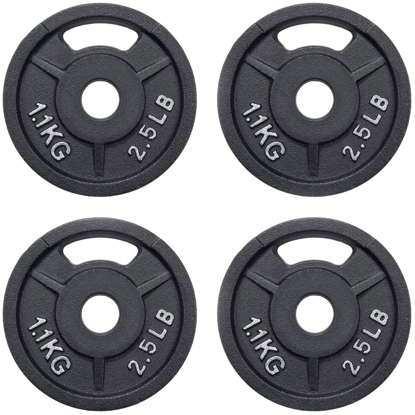 Fitvids Olympic Cast Iron 2-Inch Weight Plate for Strength Training & Weightlifting, 2.5LB Set of 4