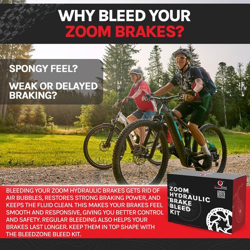 BleedZone Brake Bleed Kit for Zoom Brakes, Bike Kit for Zoom Hydraulic Brakes, Easy Use Hydraulic Brake Bleeder Kit with Reusable Syringes, Hoses, Bleed Block & Adapters for Funnel Compatibility
