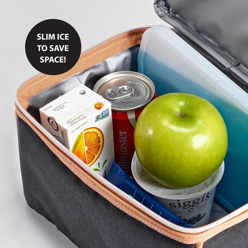 Cool Coolers by Fit & Fresh | 4 Pack XL Slim Ice Packs - Quick Freeze, Space-Saving Design for Lunch Boxes