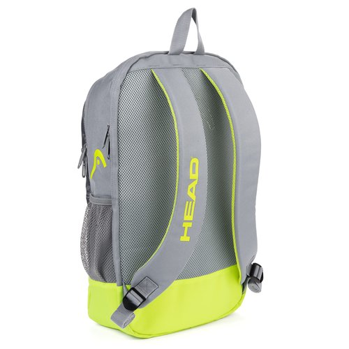 HEAD Core Tennis Backpack, Holds 2 Racquets, Padded Straps, Grey/Yellow