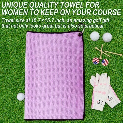 FINGER TEN Golf Towels Bulk for Golf Bags Men Women with Clip 16'' x 16'' Value 30 Pack, Microfiber Fabric Golf Towel for Mini Golf Tournament Fitness Yoga Hiking Camping (Multicolor)