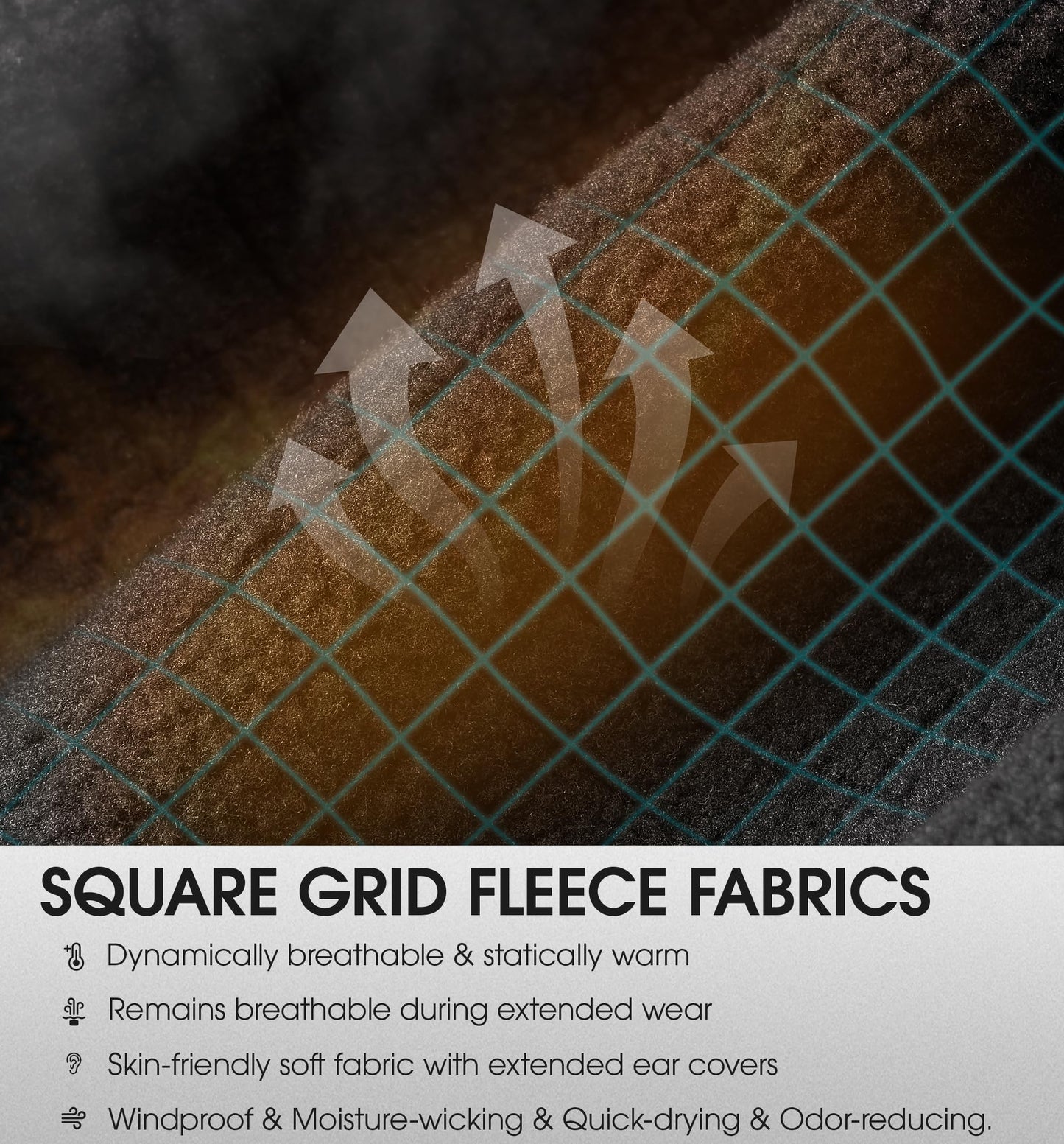 SUNMECI Winter Thermal Helmet Liner Skull Cap, Fleece Lined Warm Cycling Cap Ski Hat Beanie for Men Women Brown