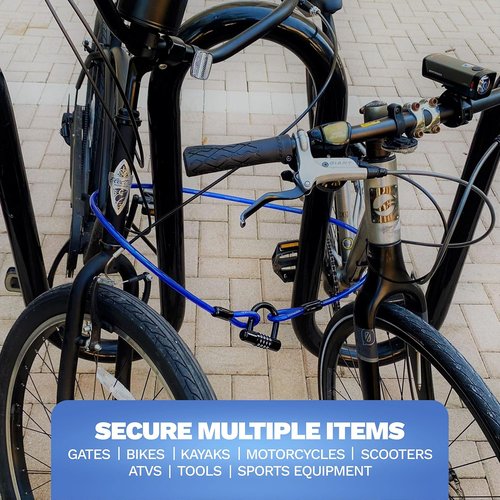 DocksLocks Security Cable Lock Set - Weatherproof Keyless U-Lock with Combination | 5ft to 25ft Length