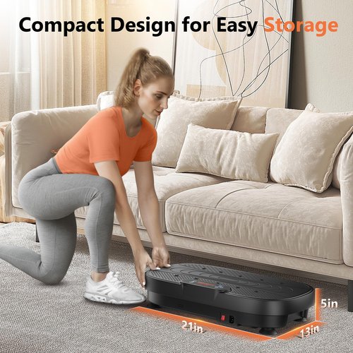 FEIERDUN Vibration Plate Exercise Machine – Whole Body Vibration Platform for Weight Loss & Lymphatic Drainage, Home Fitness Trainer with Remote & Resistance Bands