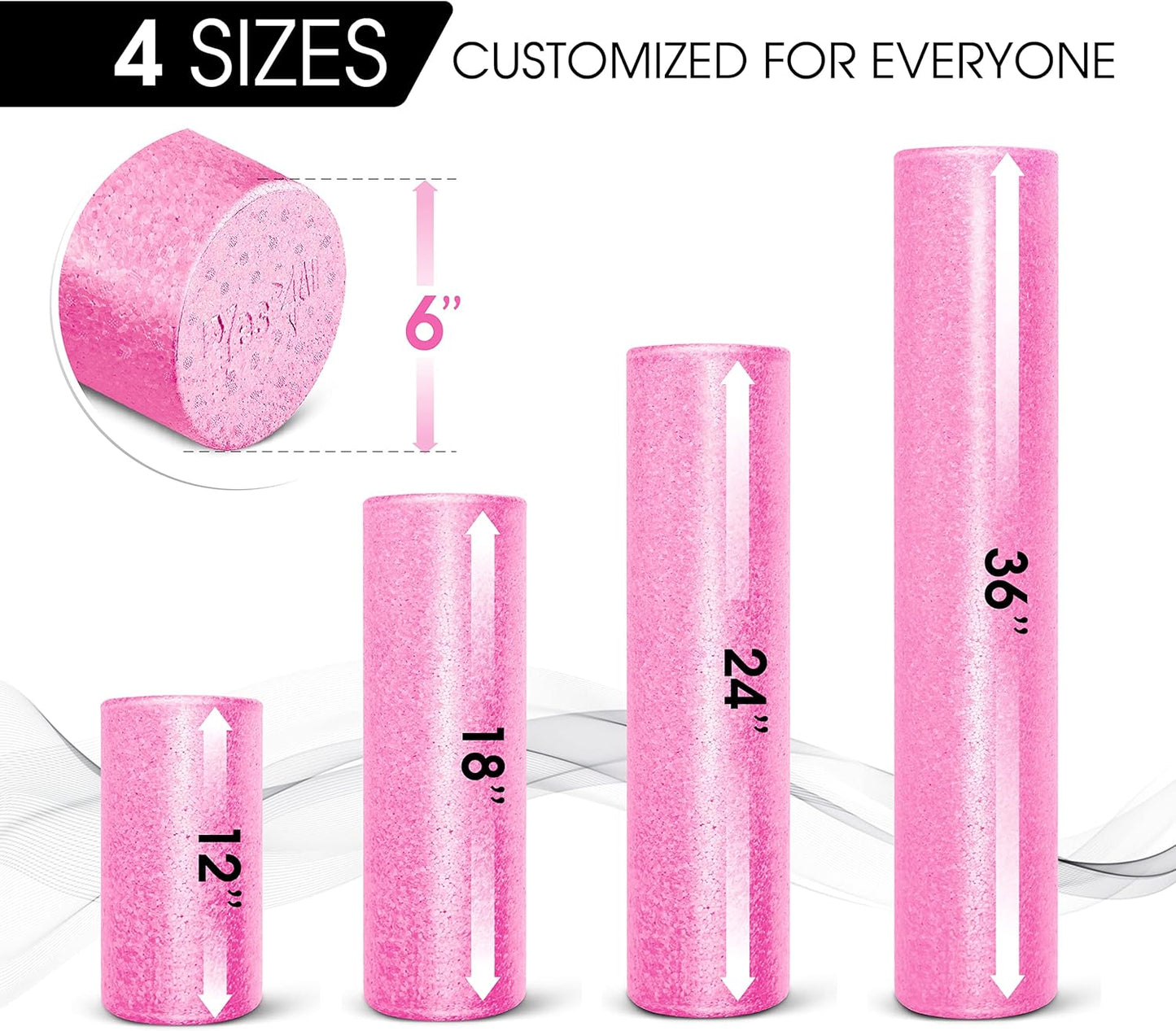 Yes4All High-Density EPP Foam Roller - Perfect for Yoga, Pilates & Stretching | Available in 12, 18, 24, 36 Inch