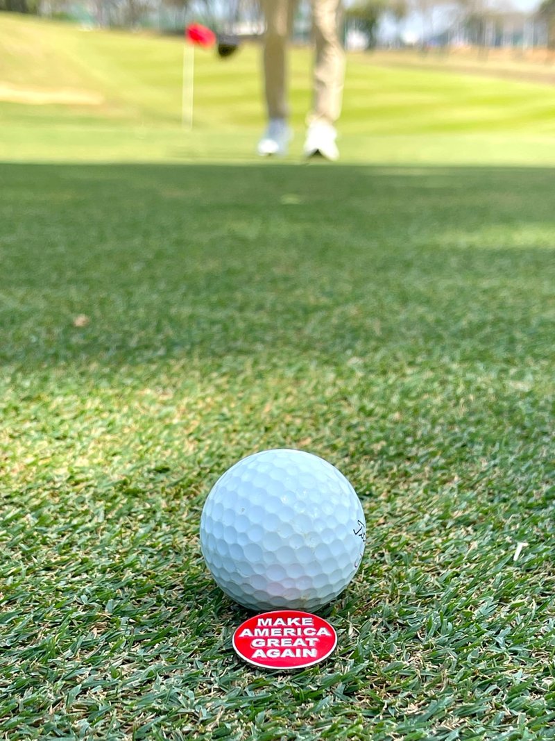 wolph American Golf Ball Marker - Magnetic Hat Clip – Funny Golf Gifts, Golf Accessories for Men Women – Premium Iconic Red, Easy to Spot