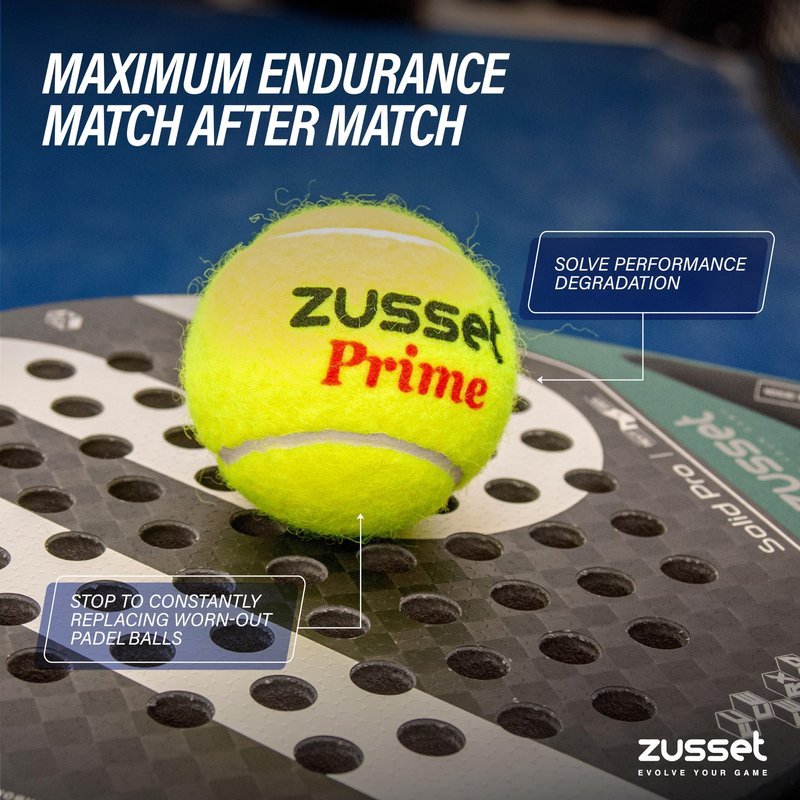 ZUSSET Padel Balls Prime 2025 (6 Pack) | High-Pressure High-Speed Response for Explosive Shots | Reinforced Felt for Extended Durability & Accuracy | Tournament-Ready Padel Ball for Pro Competitions