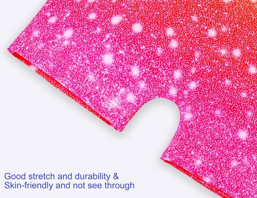 Domusgo Sparkly Gymnastics Leotards for Girls - One-Piece Pro Unitard with Shorts