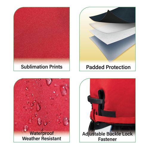 SANDIAN, Golf Bag Rain Hood Cover V3 Cape, Upgraded Version Color Hood3, Padded Club Protection, Heavy Duty All Weather Resistant, One Size Fits Most Stand Carry Cart Tour Bags [Red Color]