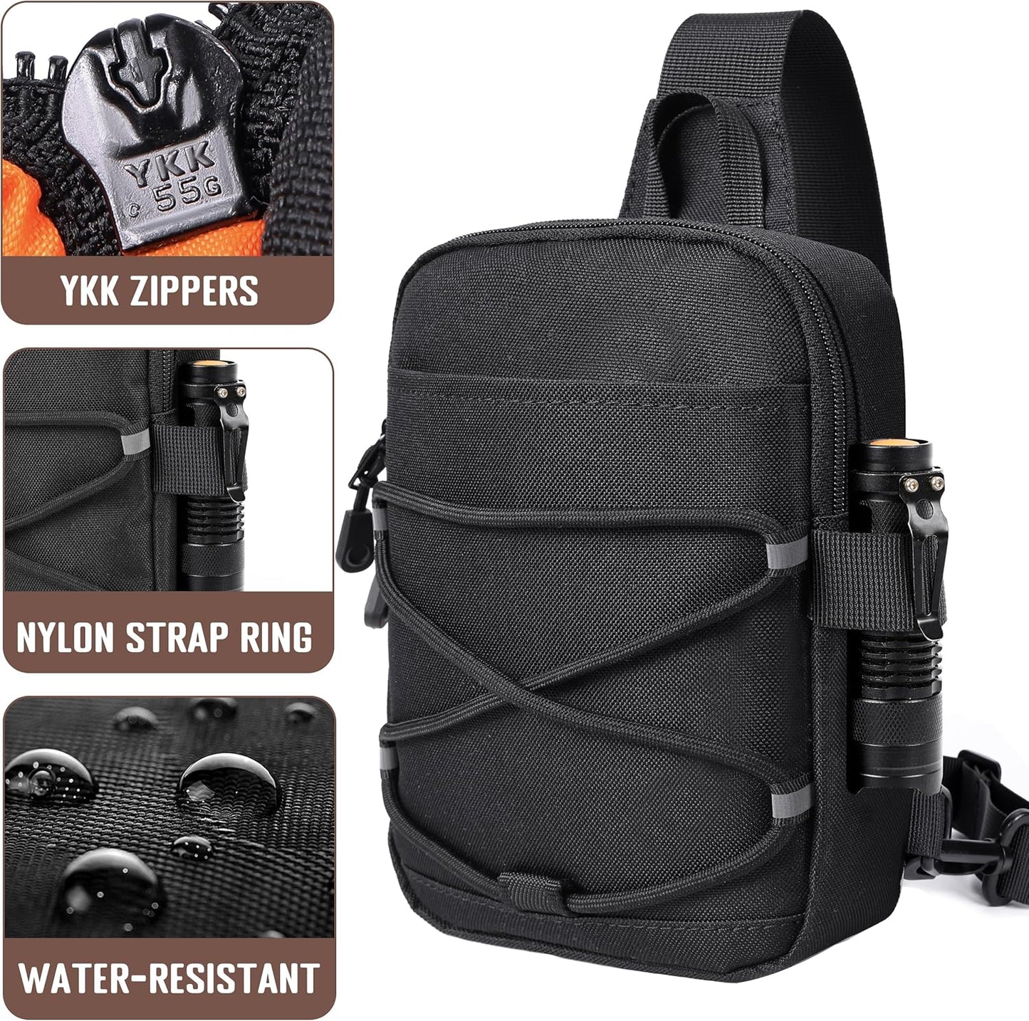 Mozeto Small Crossbody Bag - Water-Resistant Mini Sling for Travel & Hiking | Cell Phone Wallet