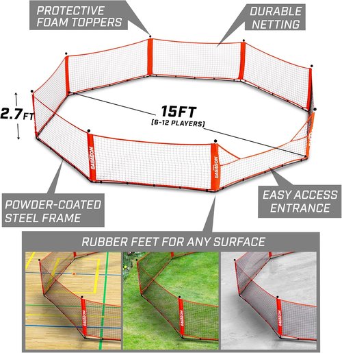 GoSports Gaga Ball Pit - Portable Indoor/Outdoor Gagagon Pit for Schools & Camps | 10ft, 15ft, 20ft Sizes
